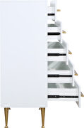 Contemporary chest in white w/ golden handles by Meridian additional picture 5