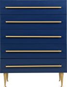 Contemporary chest in navy blue w/ golden handles by Meridian additional picture 4