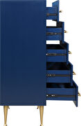 Contemporary chest in navy blue w/ golden handles by Meridian additional picture 5