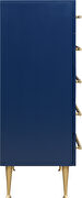 Contemporary chest in navy blue w/ golden handles by Meridian additional picture 6