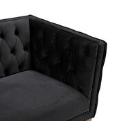 Black velvet / gold nailheads stylish sofa by Meridian additional picture 5