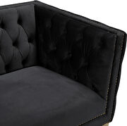 Black velvet / gold nailheads stylish chair by Meridian additional picture 6