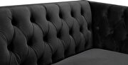 Black velvet / gold nailheads stylish loveseat by Meridian additional picture 4