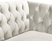 Cream velvet / gold nailheads stylish sofa by Meridian additional picture 3