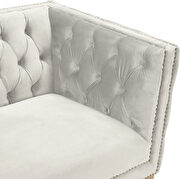 Cream velvet / gold nailheads stylish sofa by Meridian additional picture 6