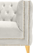 Cream velvet / gold nailheads stylish sofa by Meridian additional picture 8