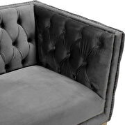 Gray velvet / gold nailheads stylish chair by Meridian additional picture 6