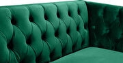 Green velvet / gold nailheads stylish sofa by Meridian additional picture 2