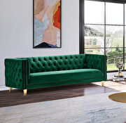 Green velvet / gold nailheads stylish sofa by Meridian additional picture 5