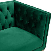 Green velvet / gold nailheads stylish sofa by Meridian additional picture 6