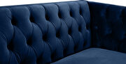 Navy velvet / gold nailheads stylish sofa by Meridian additional picture 2
