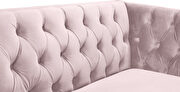 Pink velvet / gold nailheads stylish sofa by Meridian additional picture 7