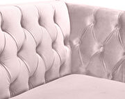Pink velvet / gold nailheads stylish sofa by Meridian additional picture 8