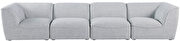 Modular style gray linen fabric 4pcs sofa by Meridian additional picture 7