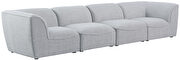 Modular style gray linen fabric 4pcs sofa by Meridian additional picture 8