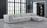 5pcs modular sectional in gray linen fabric by Meridian additional picture 11