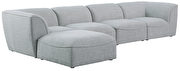 5pcs modular sectional in gray linen fabric by Meridian additional picture 12