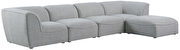 5pcs modular sectional in gray linen fabric by Meridian additional picture 13