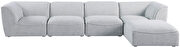 5pcs modular sectional in gray linen fabric by Meridian additional picture 9