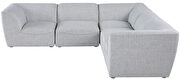 5pcs modular sectional in gray linen fabric by Meridian additional picture 6