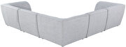 5pcs modular sectional in gray linen fabric by Meridian additional picture 7