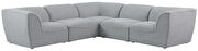 5pcs modular sectional in gray linen fabric by Meridian additional picture 8