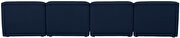 Modular style navy blue linen fabric 4pcs sofa by Meridian additional picture 6