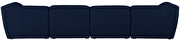 Modular style navy blue linen fabric 4pcs sofa by Meridian additional picture 7