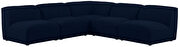 5pcs modular sectional in navy blue linen fabric by Meridian additional picture 7