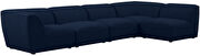 5pcs modular sectional in navy blue linen fabric by Meridian additional picture 12
