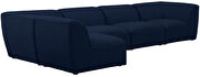 5pcs modular sectional in navy blue linen fabric by Meridian additional picture 13