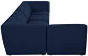5pcs modular sectional in navy blue linen fabric by Meridian additional picture 6