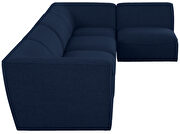 5pcs modular sectional in navy blue linen fabric by Meridian additional picture 7