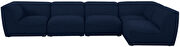 5pcs modular sectional in navy blue linen fabric by Meridian additional picture 8