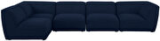 5pcs modular sectional in navy blue linen fabric by Meridian additional picture 9
