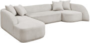 Curved back and arms 3pcs sectional sofa in beige fabric by Meridian additional picture 9