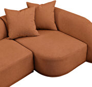 Curved back and arms 3pcs sectional sofa in cognac fabric by Meridian additional picture 3