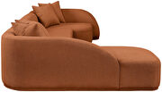 Curved back and arms 3pcs sectional sofa in cognac fabric by Meridian additional picture 4