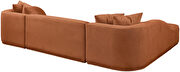 Curved back and arms 3pcs sectional sofa in cognac fabric by Meridian additional picture 6