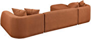 Curved back and arms 3pcs sectional sofa in cognac fabric by Meridian additional picture 7