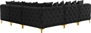 5pcs modular black velvet deep tufted sectional couch by Meridian additional picture 6