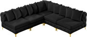 5pcs modular black velvet deep tufted sectional couch by Meridian additional picture 7