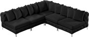 5pcs modular black velvet deep tufted sectional couch by Meridian additional picture 8