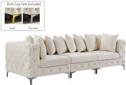 Modular style deep tufted velvet 3pcs sofa by Meridian additional picture 13