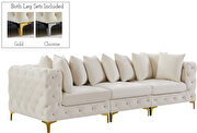Modular style deep tufted velvet 3pcs sofa by Meridian additional picture 14