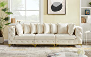 Modular style deep tufted velvet 3pcs sofa by Meridian additional picture 10
