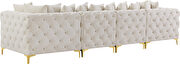 Modular style deep tufted velvet 4pcs sofa by Meridian additional picture 6