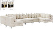 7pcs modular cream velvet deep tufted sectional couch by Meridian additional picture 11