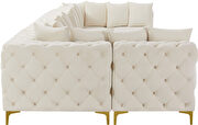 7pcs modular cream velvet deep tufted sectional couch by Meridian additional picture 6