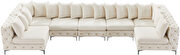 7pcs modular cream velvet deep tufted sectional couch by Meridian additional picture 7